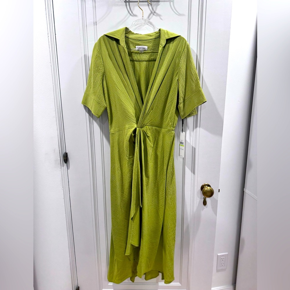 Calvin Klein, Size 4, chartreuse dress.